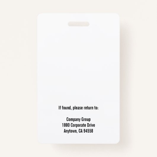 Pink Fuchsia Photo Employee Logo  QR CODE Security バッジ (裏面)