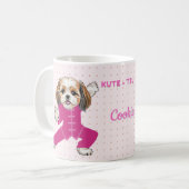 Pink – Funny Shih Tzu Martial Arts Dog コーヒーマグカップ (正面左)