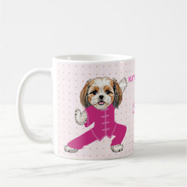 Pink – Funny Shih Tzu Martial Arts Dog コーヒーマグカップ