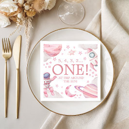 Pink Galaxy First Trip Around the Sun Napkin スタンダードカクテルナプキン