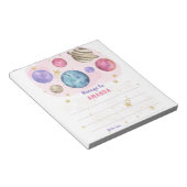 PINK GALAXY SPACE birthday time capsule message ノートパッド (アングル)