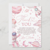 Pink Galaxy Space Thank You Card 招待状 (正面)