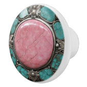 Pink Galaxy Stoneburst with Silver and Aqua セラミックノブ (右)