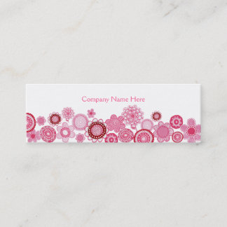 Pink Garden White Skinnyビジネスプロファイルカード スキニー名刺