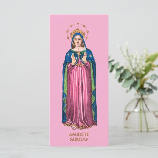 Pink Gaudete Sunday Standing BVM Advent (スタンド正面)