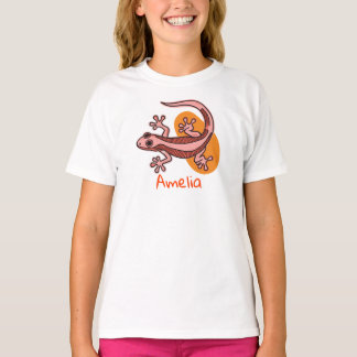 Pink Gecko Kids T-Shirt – Cute Colorful Lizard Tee Tシャツ
