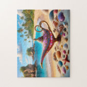 Pink Genie Lamp on Paradise Beach ジグソーパズル (縦)