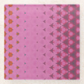 Pink Geometric design Coaster ガラスコースター (正面)