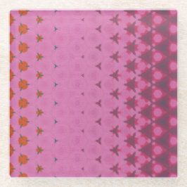 Pink Geometric design Coaster ガラスコースター