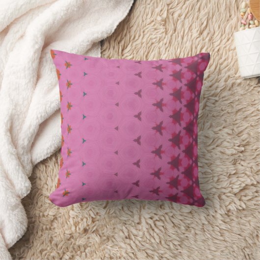Pink geometric design pillow クッション (ブランケット)