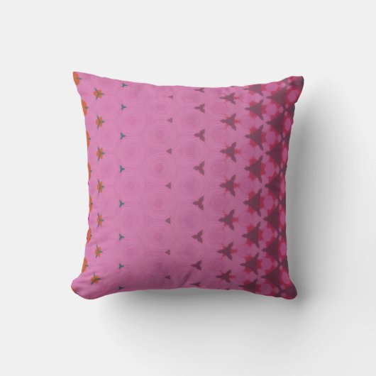 Pink geometric design pillow クッション (正面)