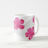 Pink geometric flower mug コーヒーマグカップ (正面右)