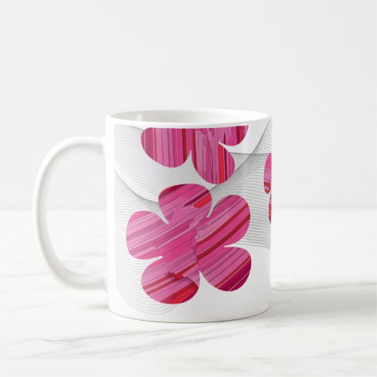 Pink geometric flower mug コーヒーマグカップ (左)