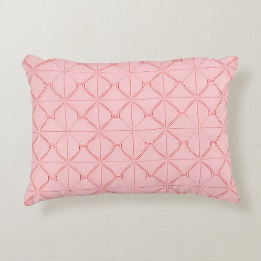 Pink Geometric Pattern with Modern Abstract アクセントクッション (正面)