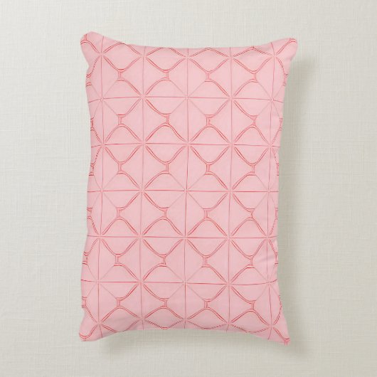 Pink Geometric Pattern with Modern Abstract アクセントクッション (裏面(縦))