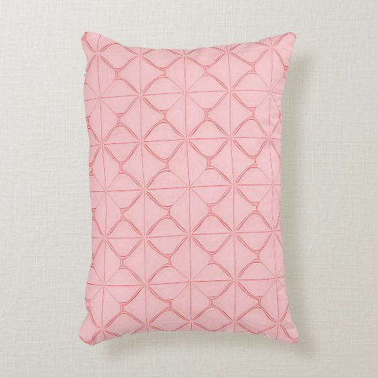 Pink Geometric Pattern with Modern Abstract アクセントクッション (正面(垂直))