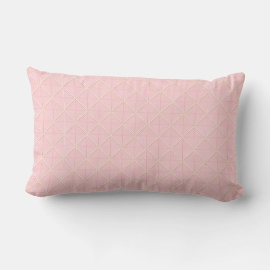 Pink Geometric Pattern with Modern Abstract ランバークッション (裏面)