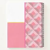 Pink Geometric Squares Custom Notebook ノートブック (裏面)