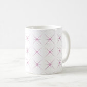 Pink Geometric Starburst Pattern Mug コーヒーマグカップ (正面右)