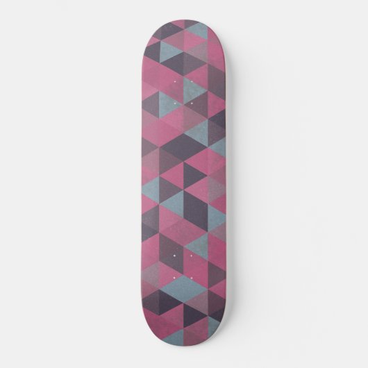 Pink geometric triangles スケートボード (正面)