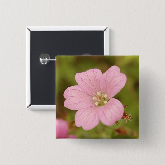 Pink Geranium Badge 缶バッジ (正面&裏面)