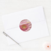 Pink Gerbera ・2月結婚ステッカー ラウンドシール (封筒)
