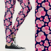Pink gerbera daisy floralPatterned レギンス