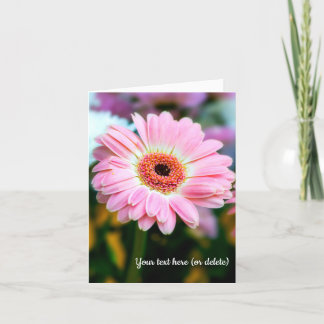 Pink Gerbera Folded Greeting Card サンキューカード