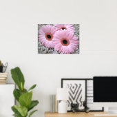 Pink Gerberas Print ポスター (ホームオフィス)