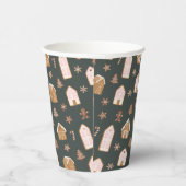 Pink Gingerbread House Pattern Baby Shower 紙コップ (右)