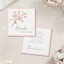 Pink Gingham Baby Shower Books For Baby エンクロージャーカード