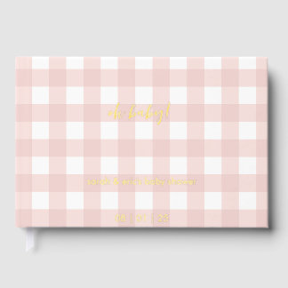 Pink Gingham Baby Shower Guest Book ゲストブック