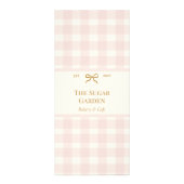 Pink Gingham Bakery Price List QR Code Marketing  ラックカード (正面)