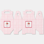 pink gingham berry sweet baby shower フェイバーボックス (見開き)