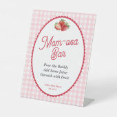 Pink Gingham Berry Sweet, Strawberry Mom-osa Bar 台座サイン (正面)