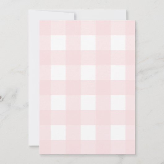 Pink Gingham Birthday Invitation 招待状 (裏面)