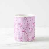Pink Gingham Bow Aesthetic Mug コーヒーマグカップ (中央)