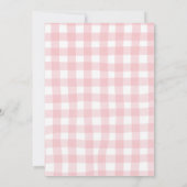 Pink Gingham Bow Coquette Waffle Birthday Brunch 招待状 (裏面)