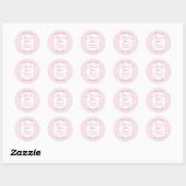Pink Gingham Bow First Birthday Thank You Sticker ラウンドシール (シート)