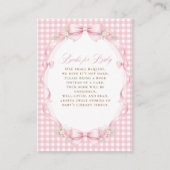 Pink Gingham Bow Floral Books For Baby エンクロージャーカード (正面)