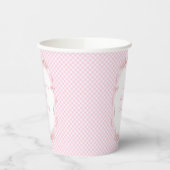 Pink Gingham Bow Girl 1st Birthday Party Paper Cup 紙コップ (左)
