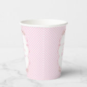 Pink Gingham Bow Girl 1st Birthday Party Paper Cup 紙コップ (右)