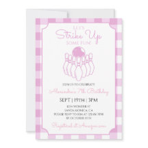 Pink Gingham Bowling Birthday Party