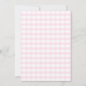 Pink Gingham Bunny Baby Shower Butterfly Daisy 招待状 (裏面)