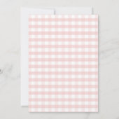 Pink Gingham Bunny Tea Party Birthday Invitation 招待状 (裏面)