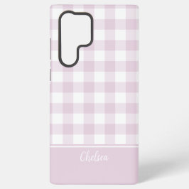 Pink Gingham Check MagSafe Tough Samsung Galaxy S22 Ultraケース