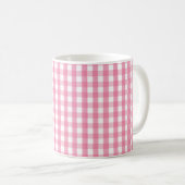 Pink Gingham Check Pattern Two-Tone Coffee Mug コーヒーマグカップ (正面右)