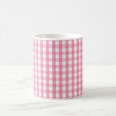 Pink Gingham Check Pattern Two-Tone Coffee Mug コーヒーマグカップ (中央)