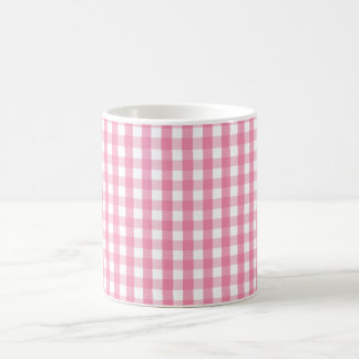 Pink Gingham Check Pattern Two-Tone Coffee Mug コーヒーマグカップ