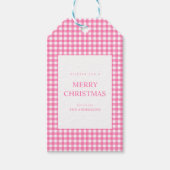 Pink Gingham Christmas ギフトタグ (正面)